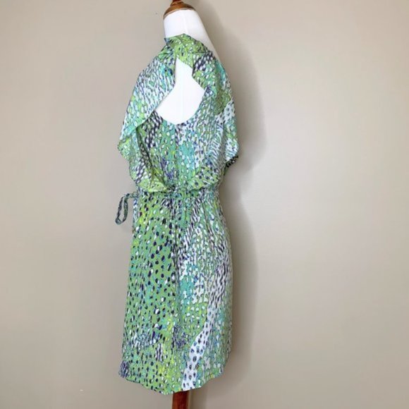 Anthropologie Leifsdottir 'Birch Tree' Green Silk Mini Dress - S - Picture 3 of 13
